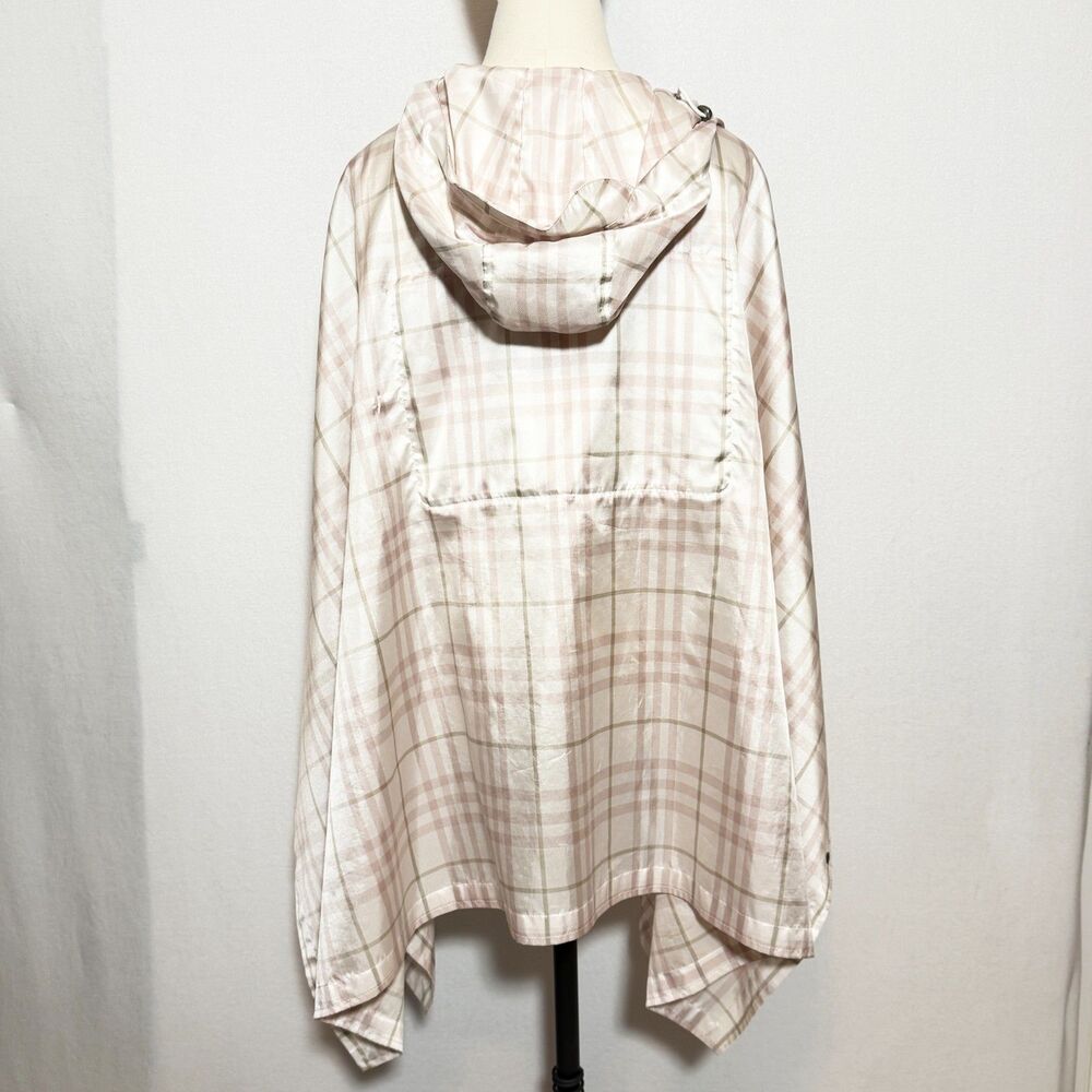 Burberry | Pink Tartan Rain Slicker Poncho folds into carry bag - Picture 2 of 16